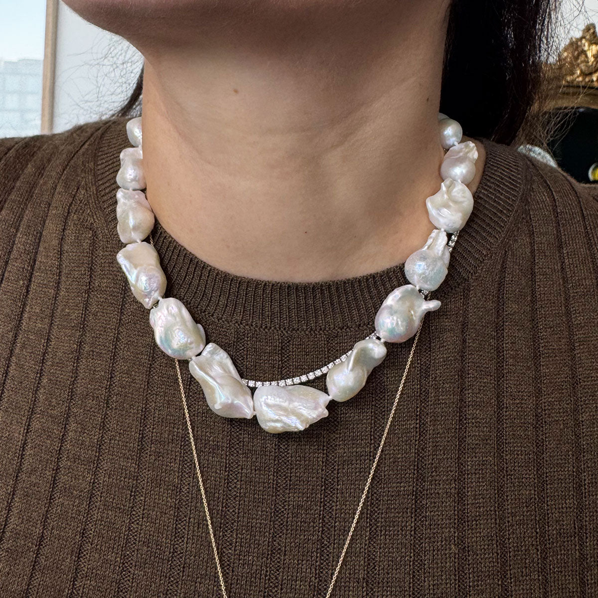 Collar chunky perlas barrocas