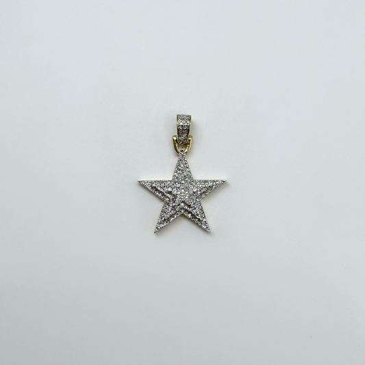 Dije estrella (triple) oro y diamantes