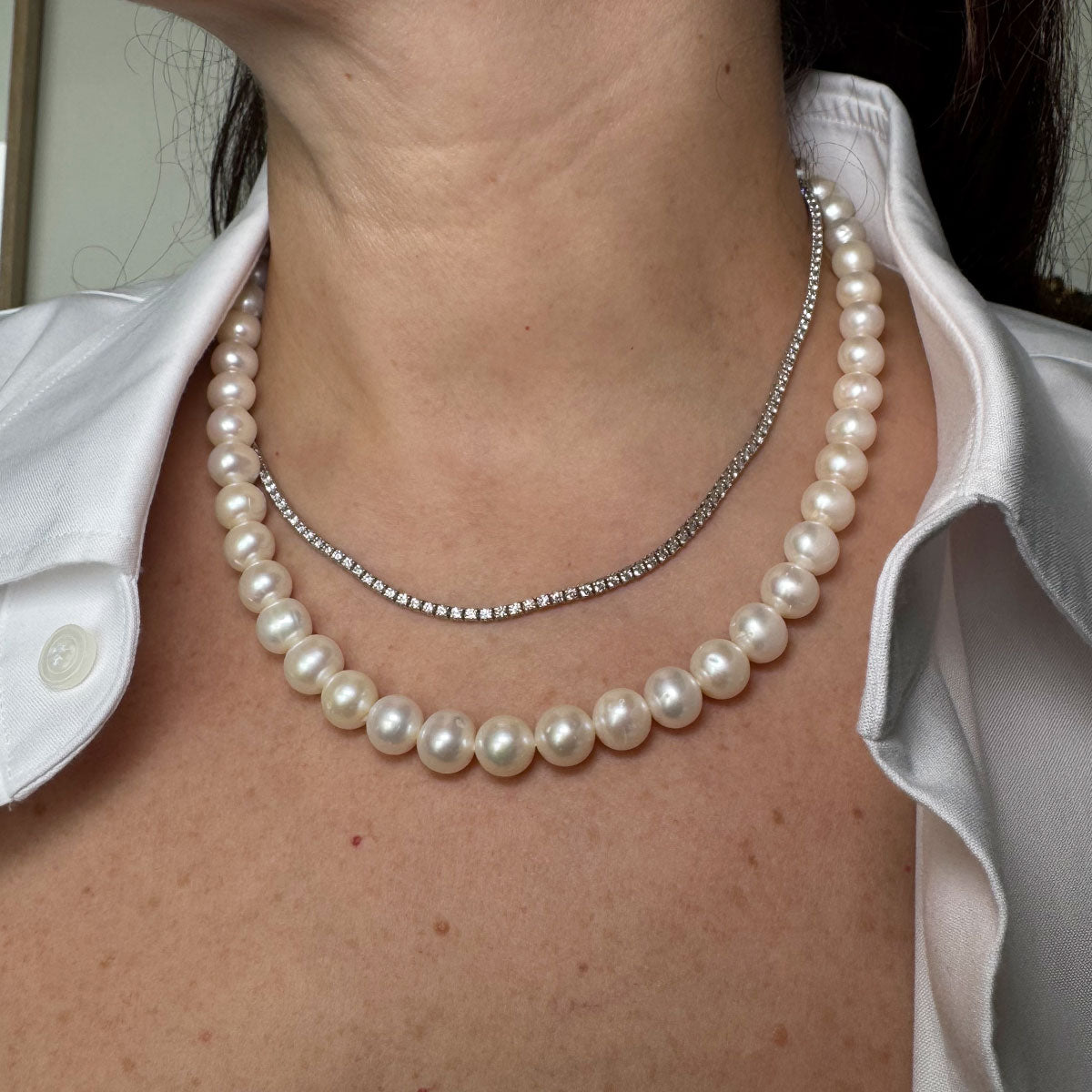 Collar perlas chunky queen.