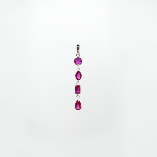 Dije corbatín de rubies y oro 14k