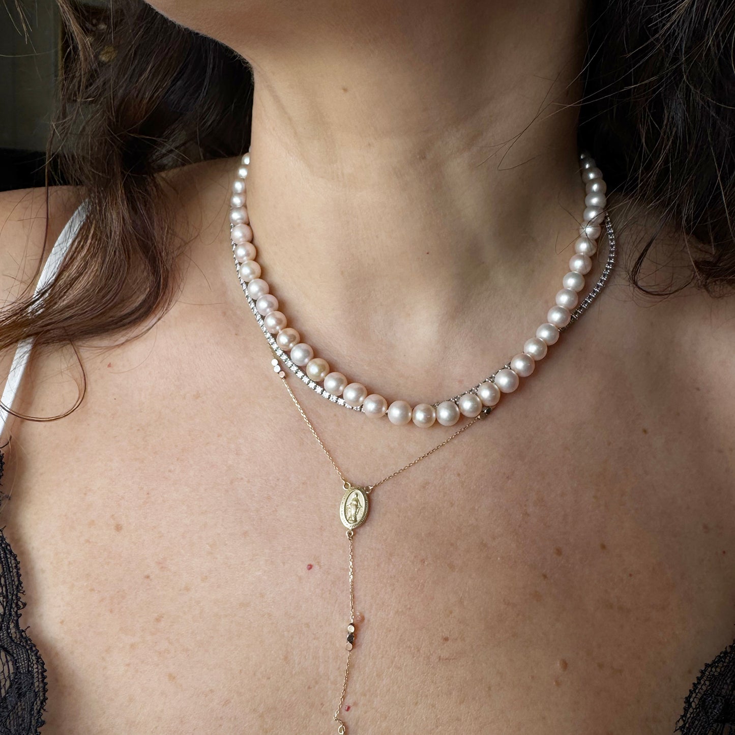 Collar perla Salmon 40