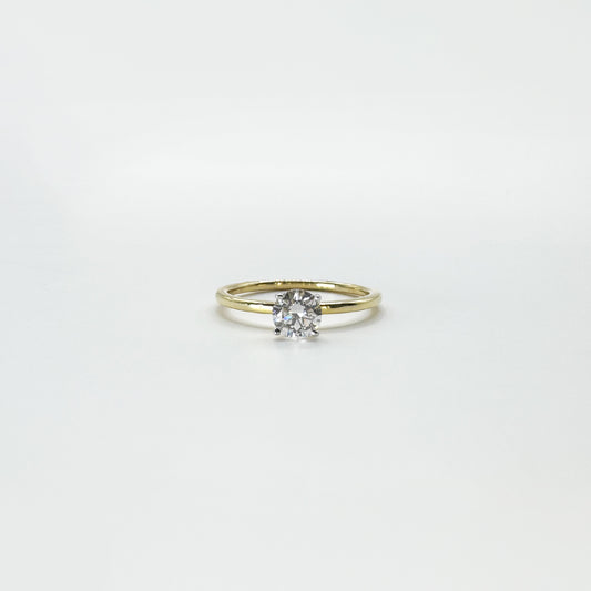 Anillo oro amarillo solitario diamante Lab grown, 0.5 cts.