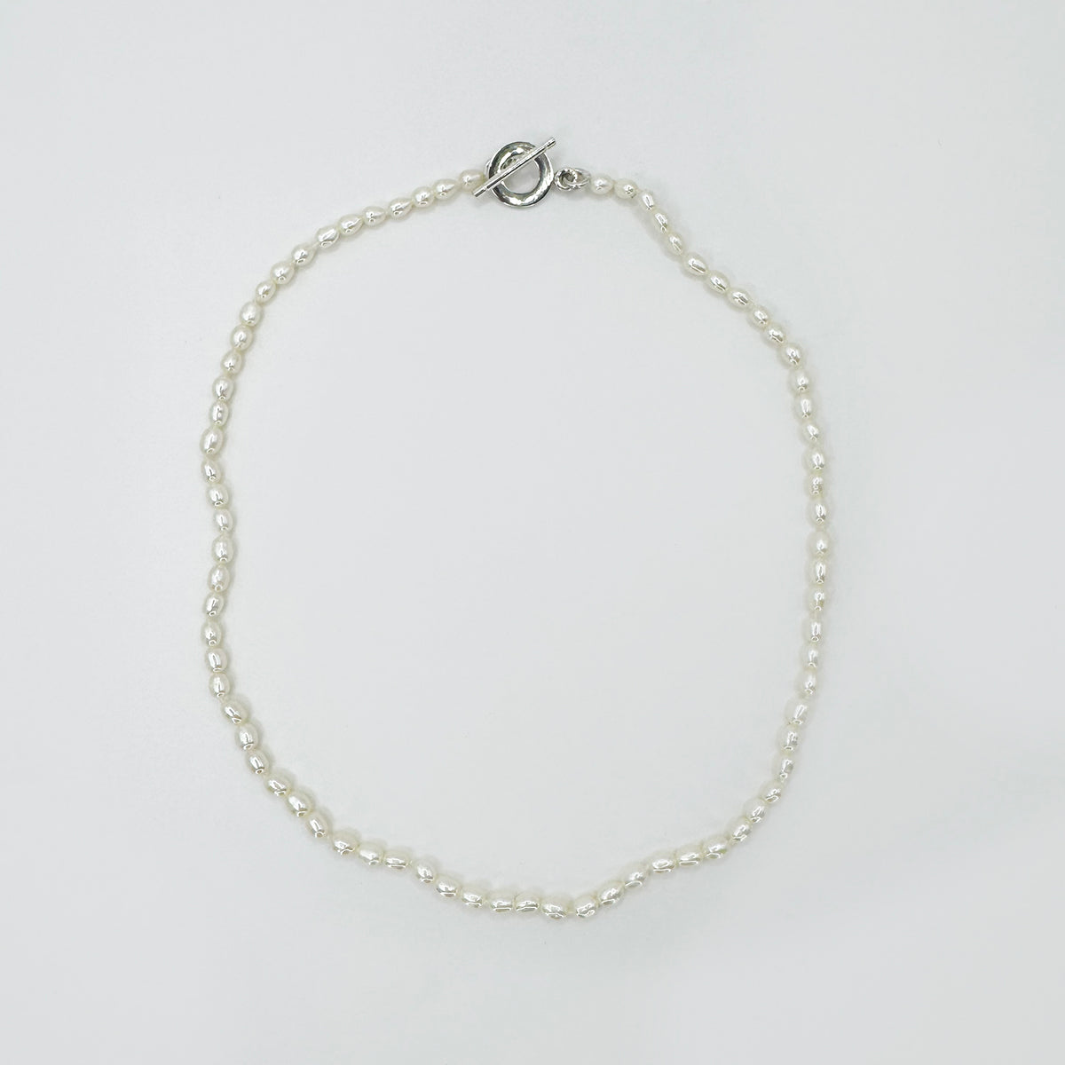 Collar mini perlas cultivadas arroz.