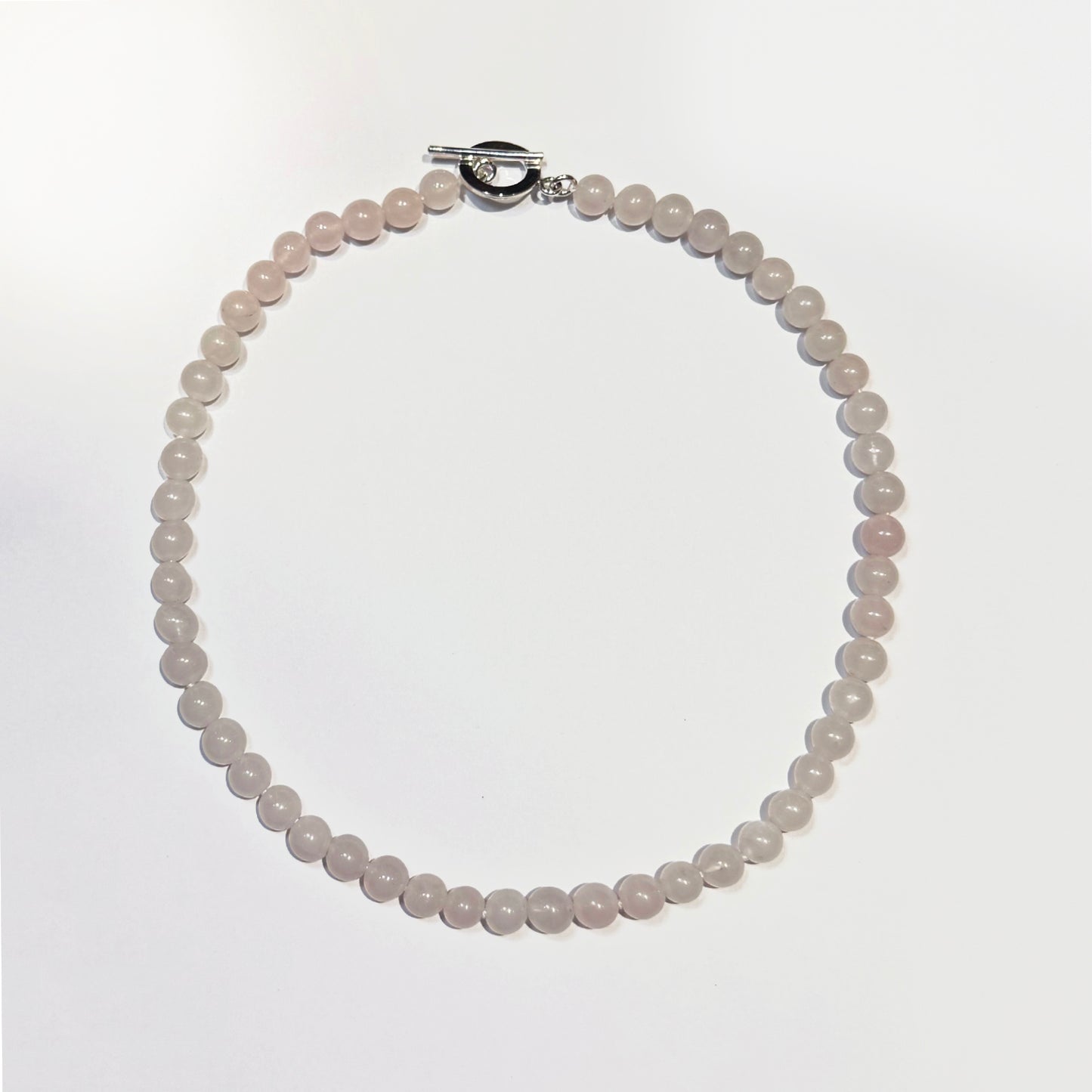 Collar cuarzo rosa palo.