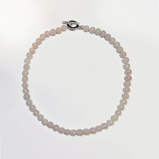 Collar cuarzo rosa palo.