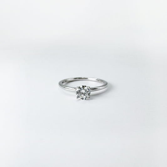Anillo oro blanco solitario Diamante 0.5 cts