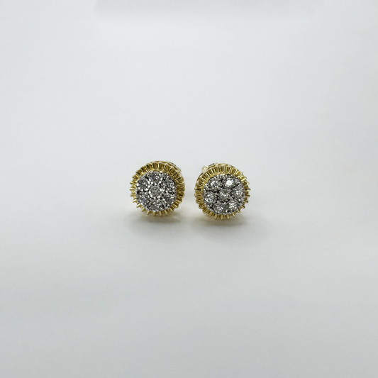 Broqueles soleil diamantes y oro.