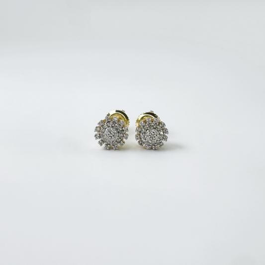 Broqueles bloom diamantes y oro.