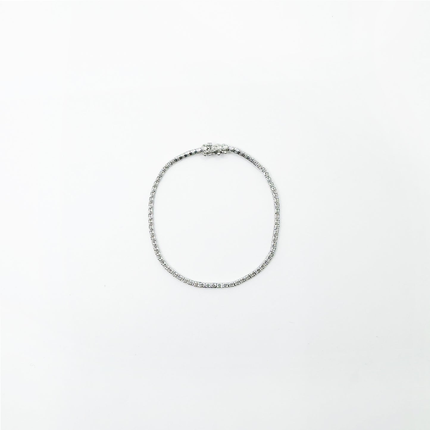 Pulsera Tennis diamantes Lab Grown, oro blanco 14k, 3 cts.