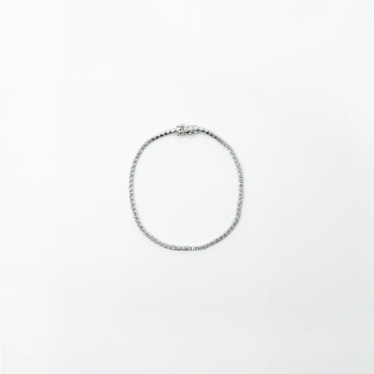 Pulsera Tennis diamantes Lab Grown, oro blanco 14k, 3 cts.