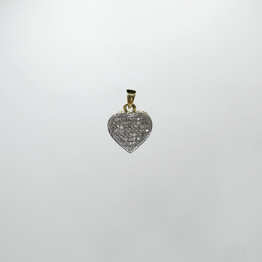 Dije corazón diamantes mediano.