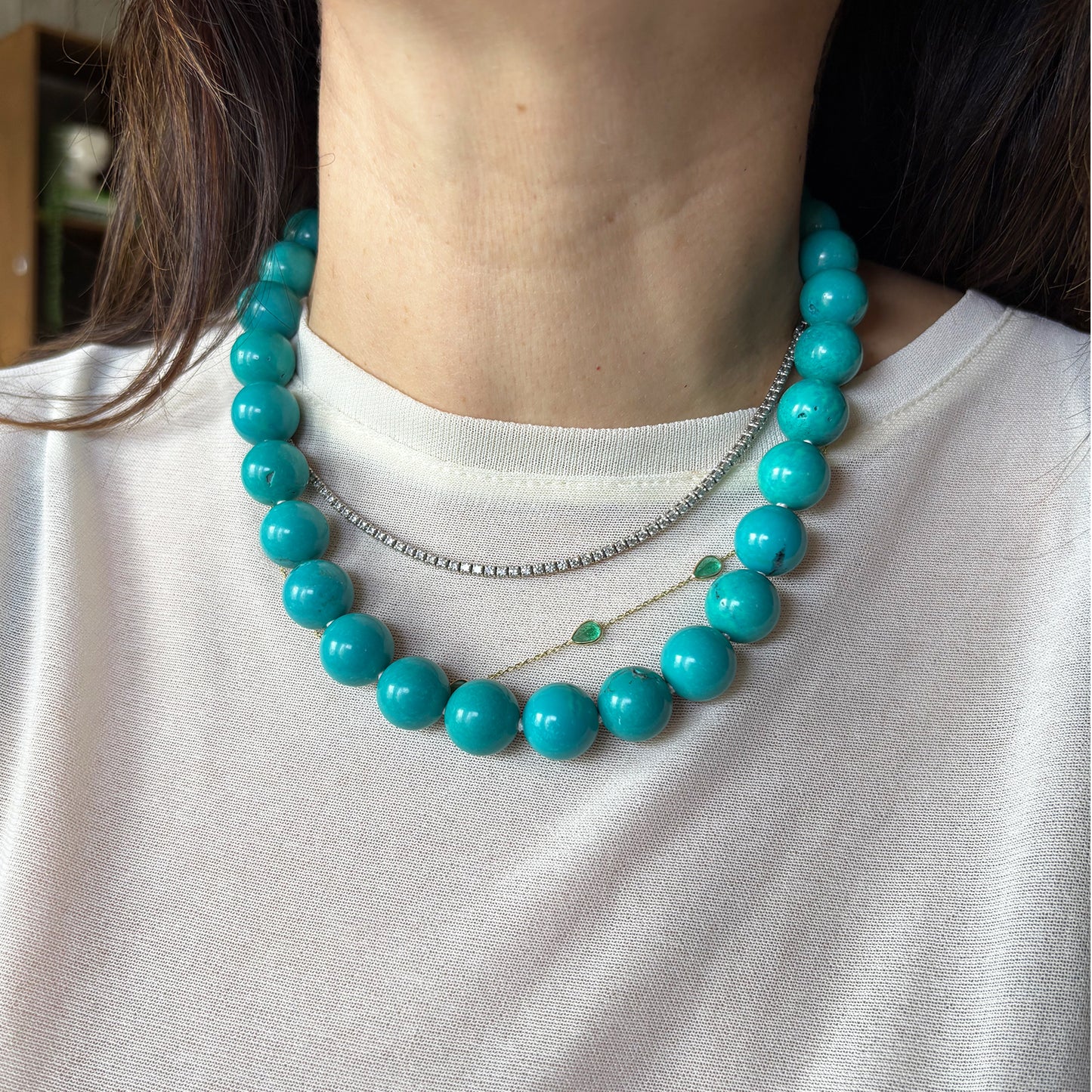 Collar tuquesa aqua.