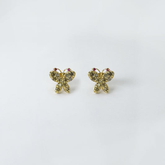 Aretes mariposa diamantes.