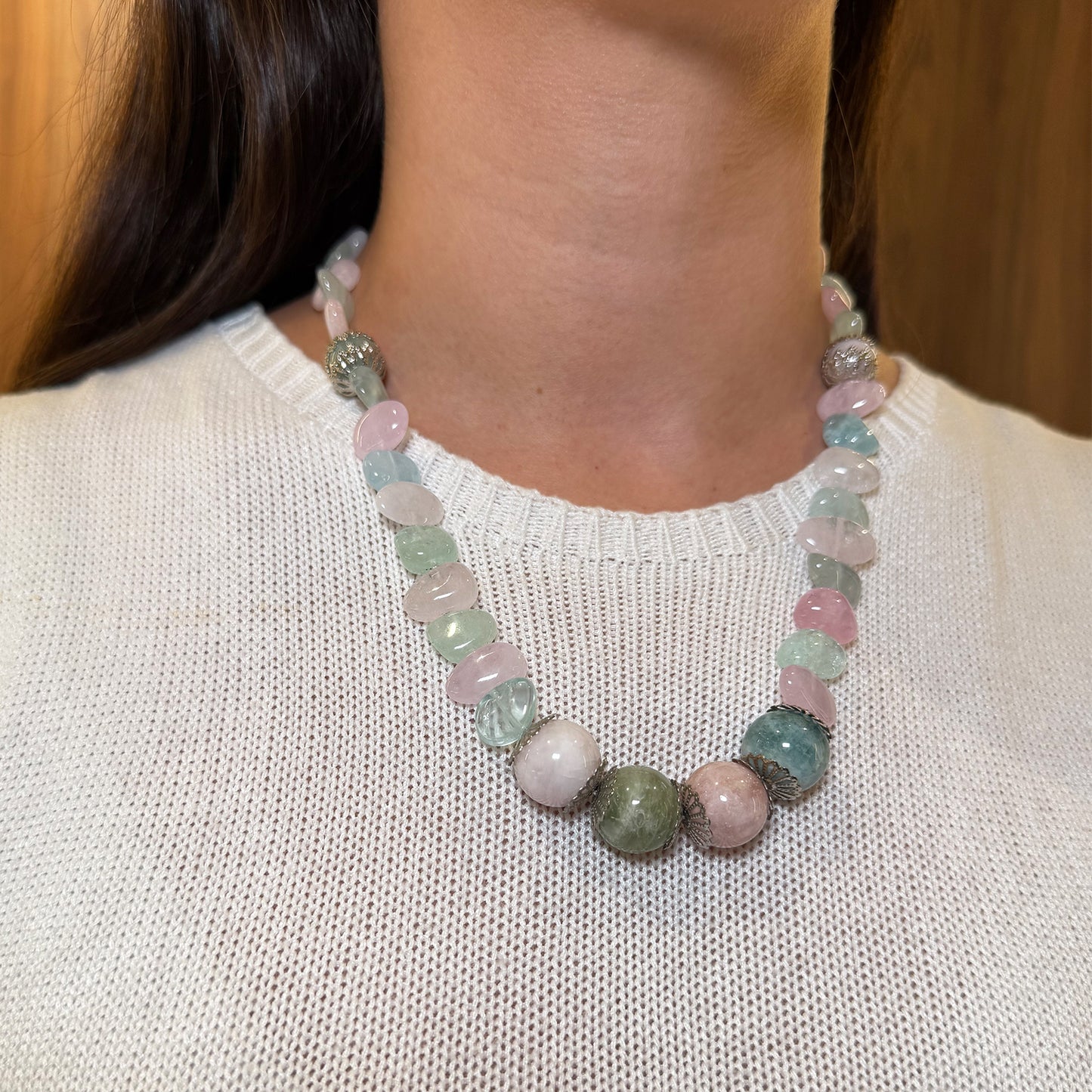 Collar cuarzo y turmalina.