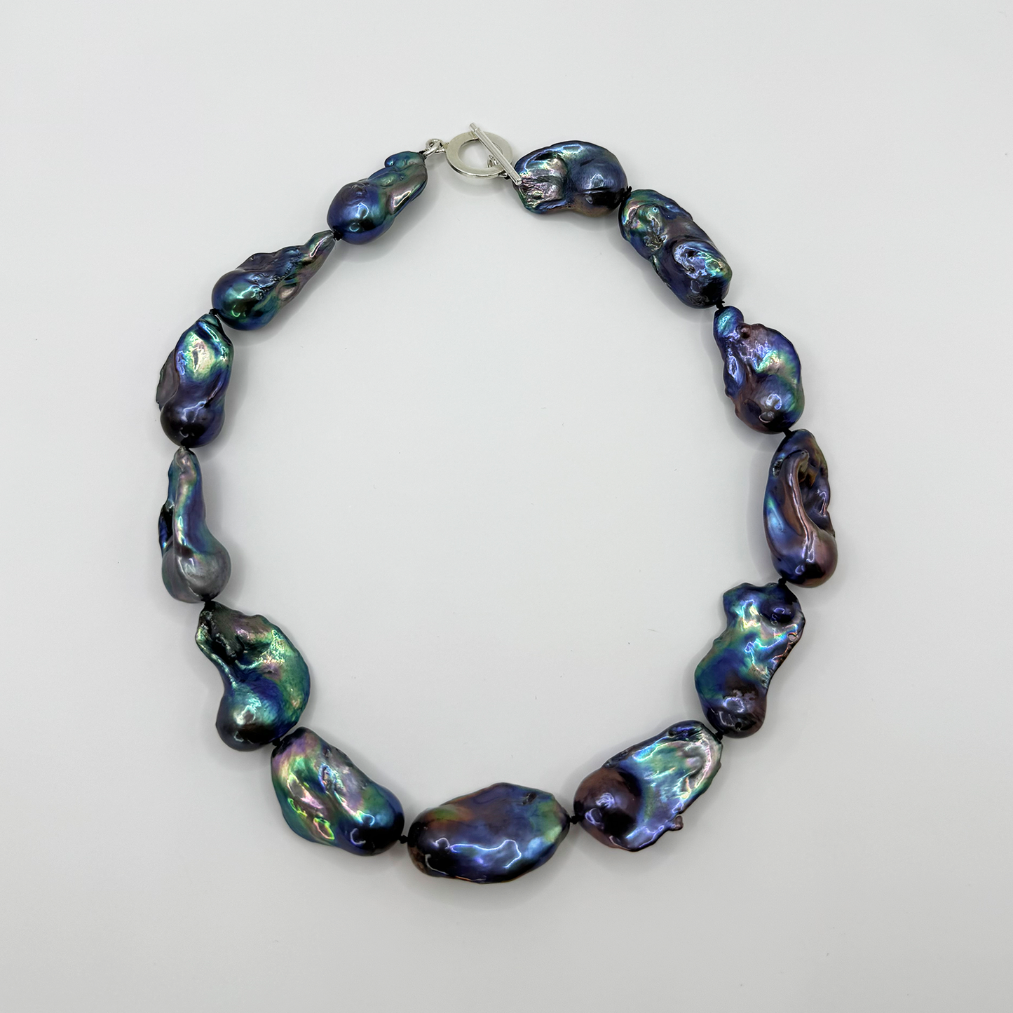 Collar perlas chunky tornasol XL.