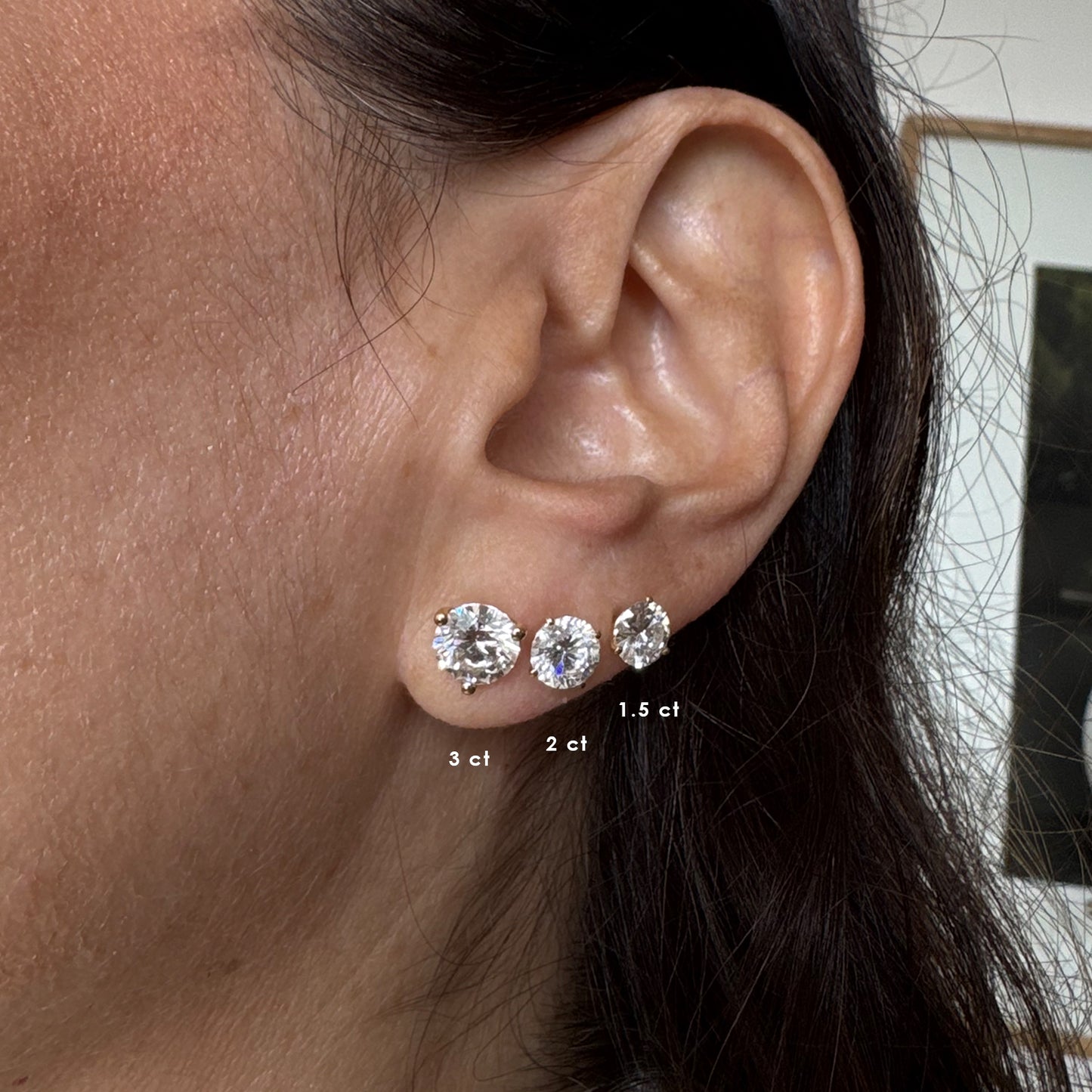 Broqueles diamante oro amarillo 3 cts.