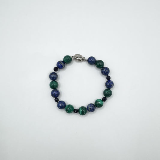 Pulsera lapislázuli y malaquita.