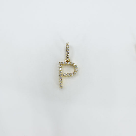Dije letra "P" Inter Oro Amarillo y diamantes
