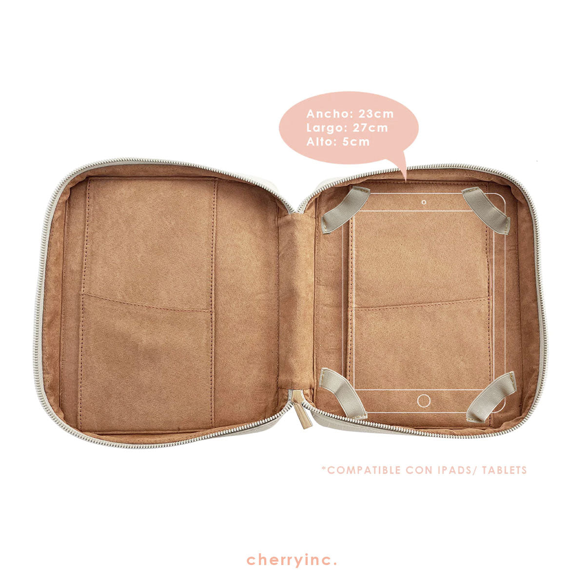 Porta iPad / Agenda Croc Beige