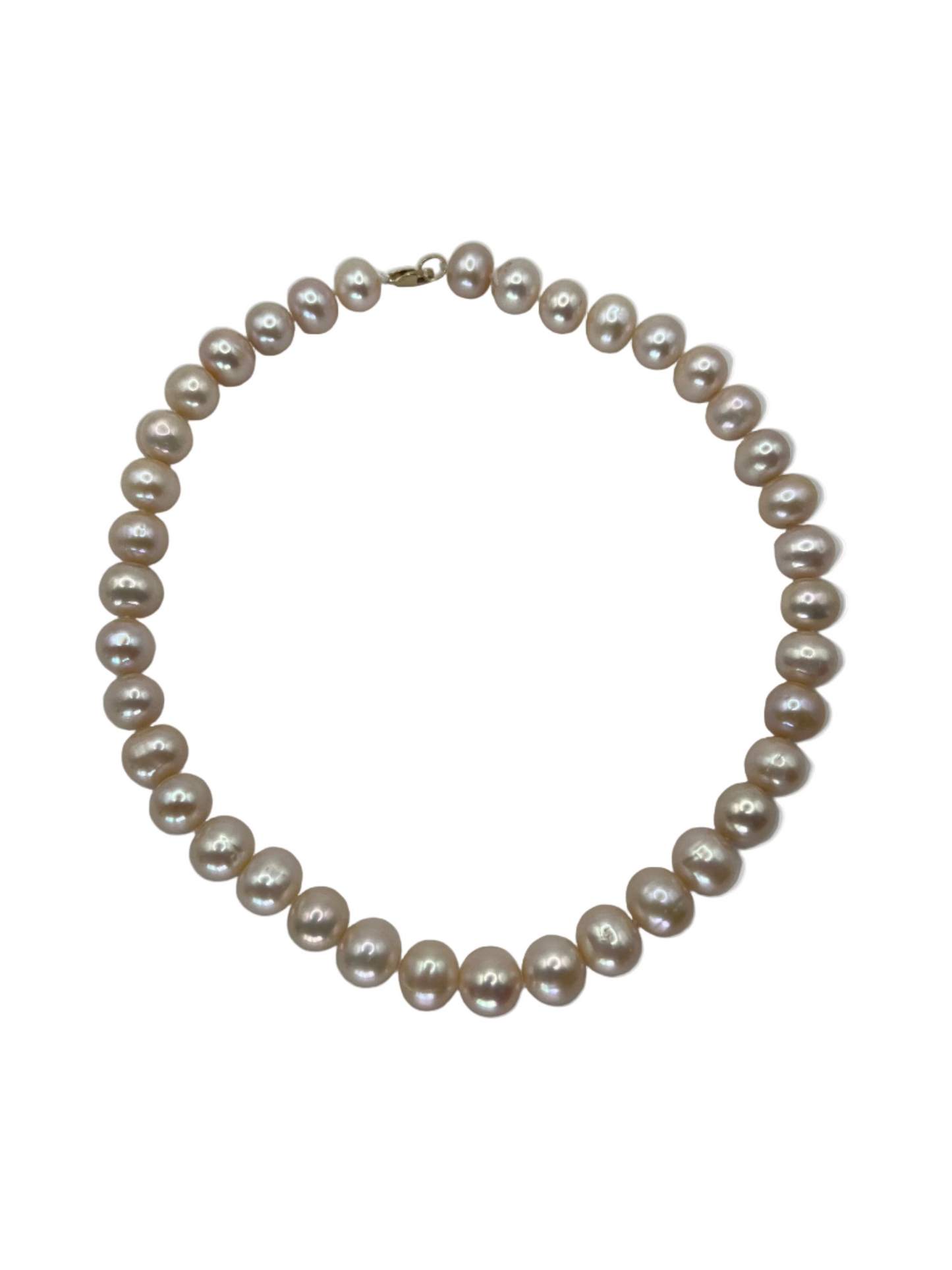 Collar Choker Perlas Rosa Salmon.