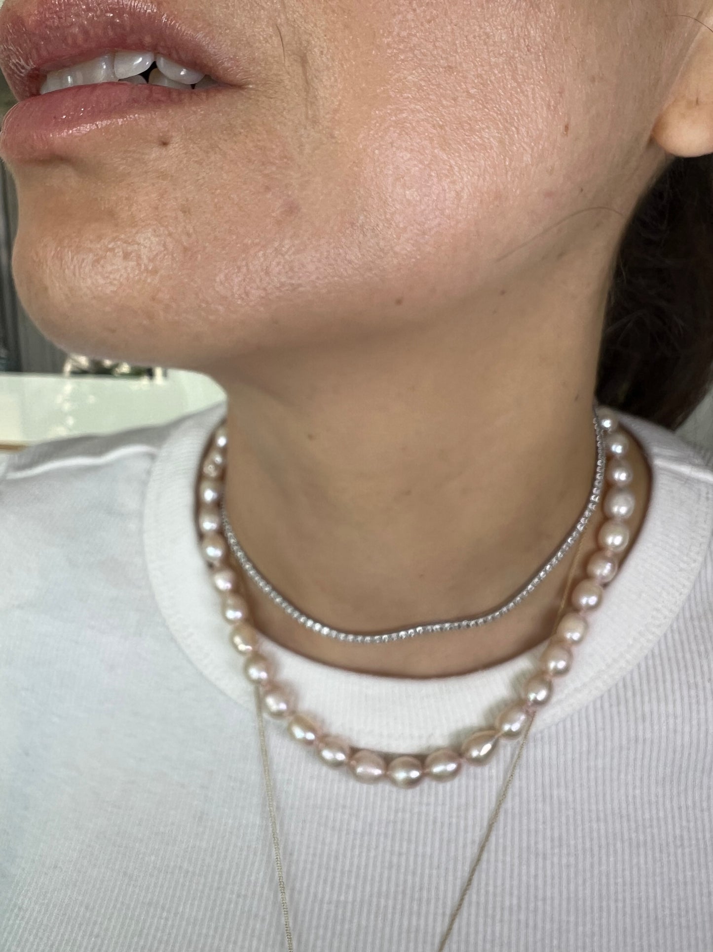 Collar Choker Perlas Calabacin Rosa C