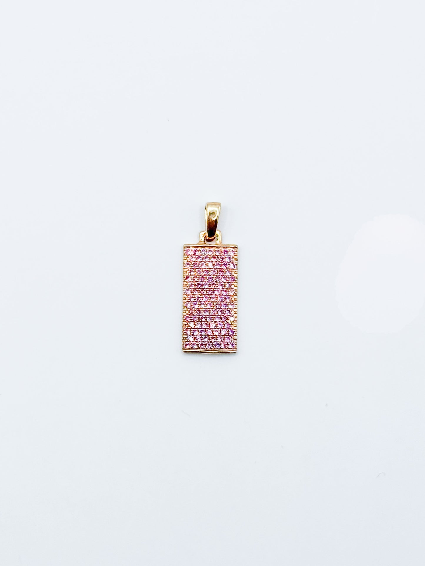 Charm DogTag zafiros rosas
