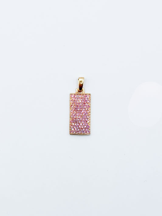 Charm DogTag zafiros rosas