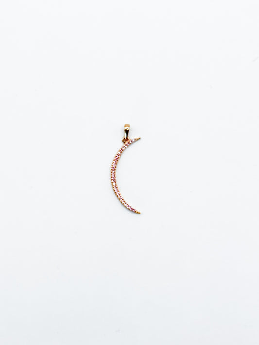 Charm HalfMoon zafiros rosas