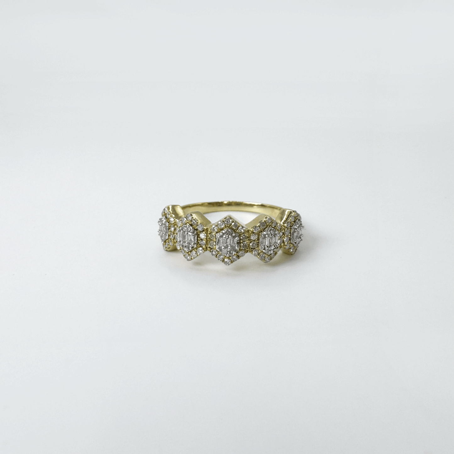 Anillo oro con diamantes chunky