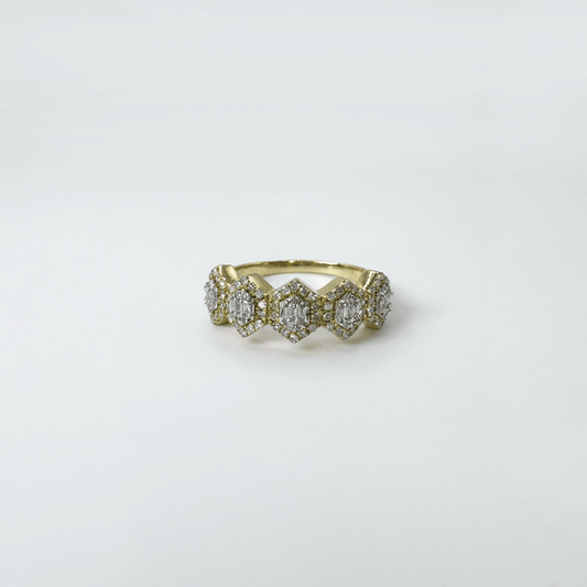 Anillo oro con diamantes chunky
