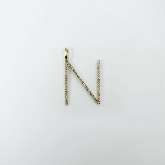 Dije letra N Thin XL - Oro Amarillo