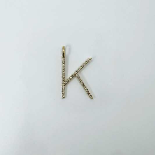 Dije letra K Thin XL - Oro Amarillo