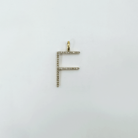 Dije letra F Thin XL - Oro Amarillo